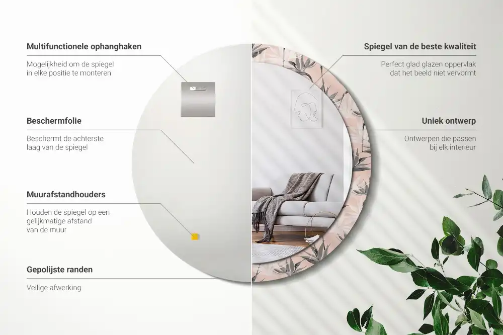Oglindă rotundă decorativă de perete Streliția