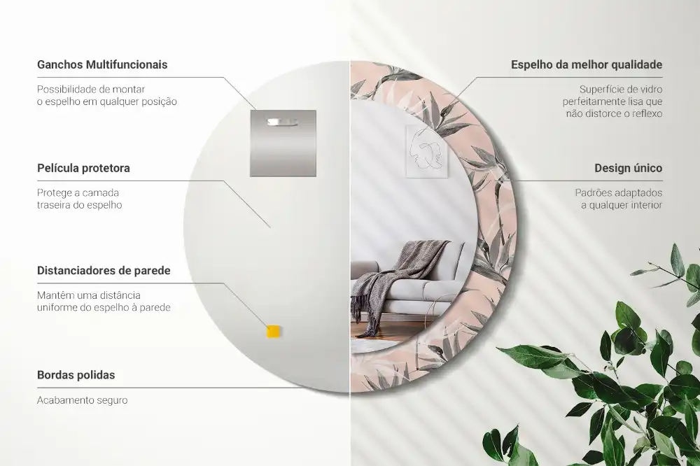Oglindă rotundă decorativă de perete Streliția