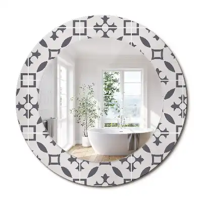 Oglindă rotundă decorativă cu model de țiglă