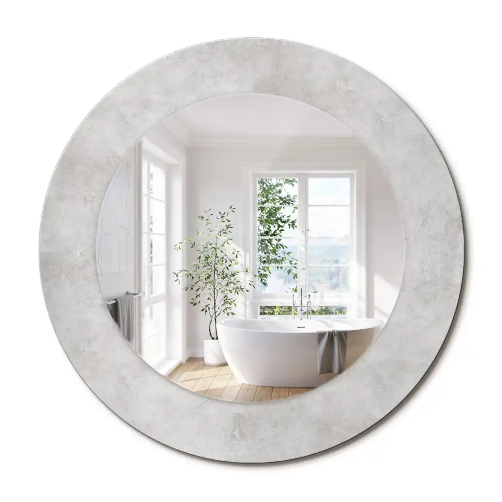Oglindă rotundă cu imprimeu textură de beton