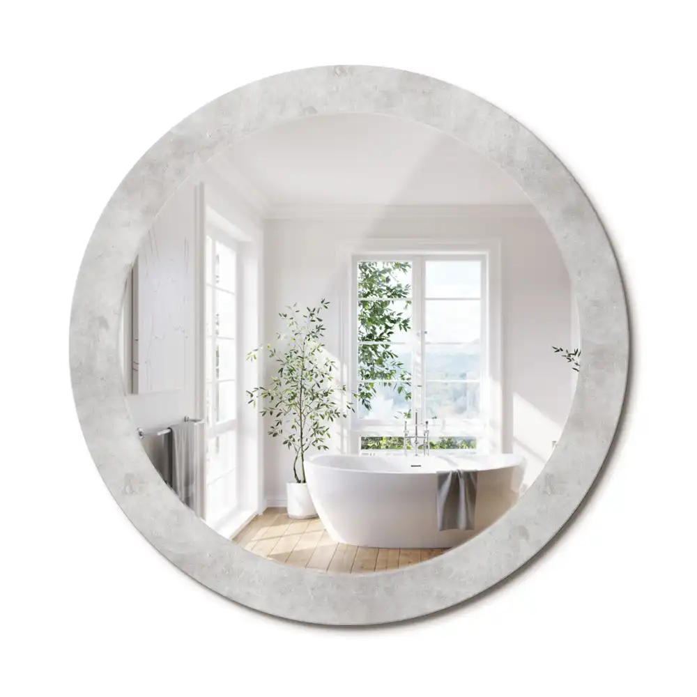 Oglindă rotundă cu imprimeu textură de beton