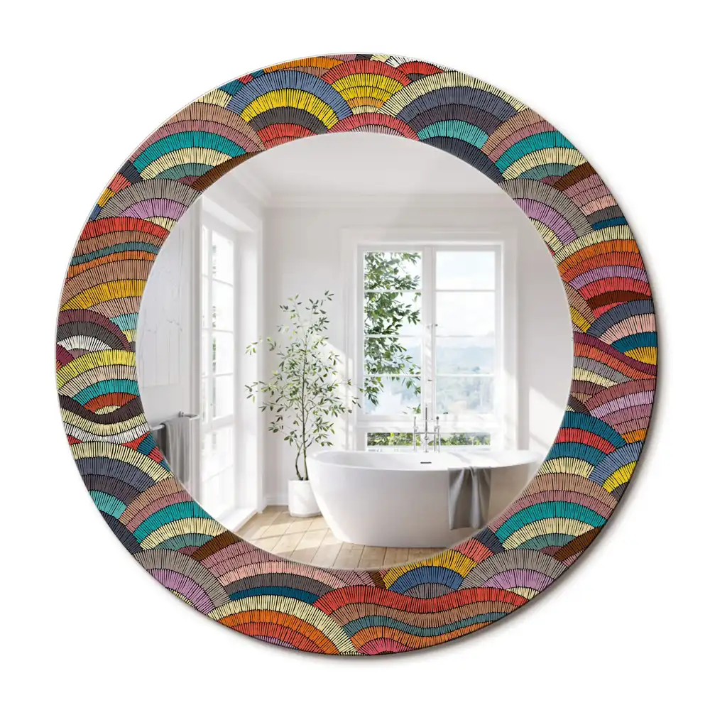 Oglindă rotundă cu ramă ornamentată