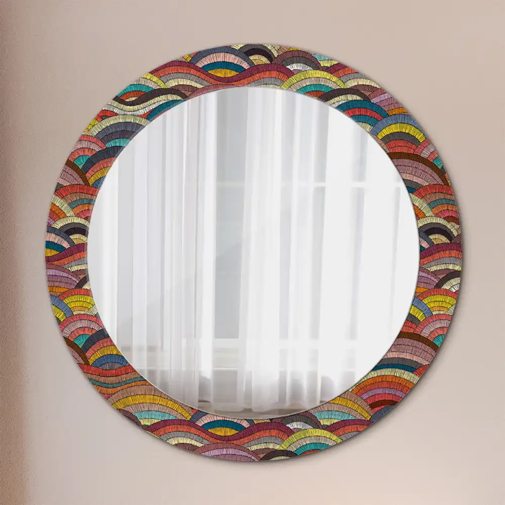 Oglindă rotundă cu ramă ornamentată