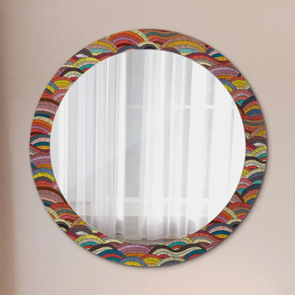 Oglindă rotundă cu ramă ornamentată