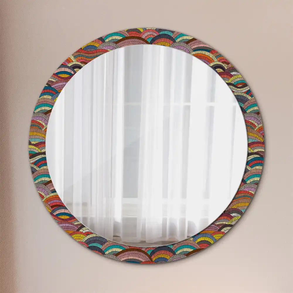 Oglindă rotundă cu ramă ornamentată