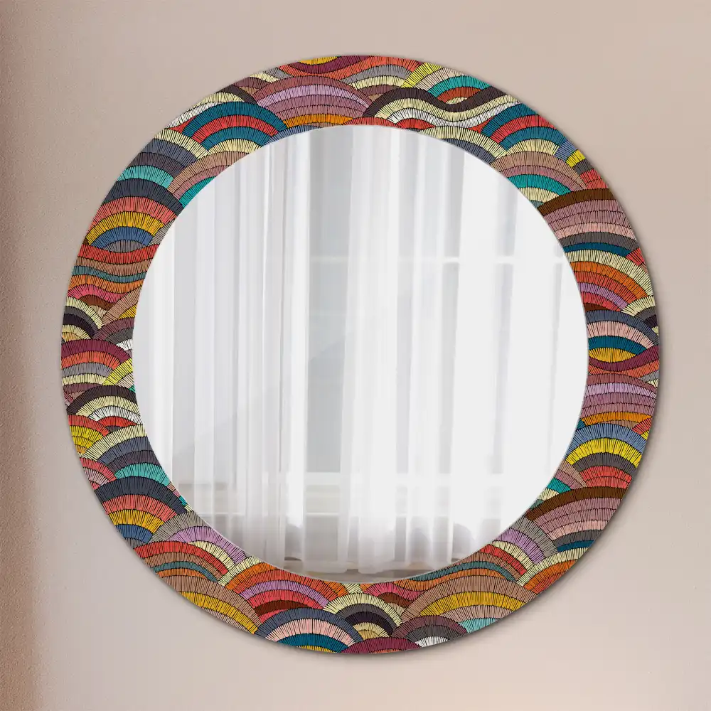 Oglindă rotundă cu ramă ornamentată