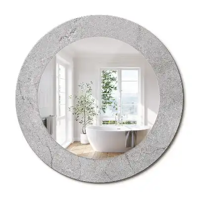 Oglindă rotundă decorativă de perete din ciment gri