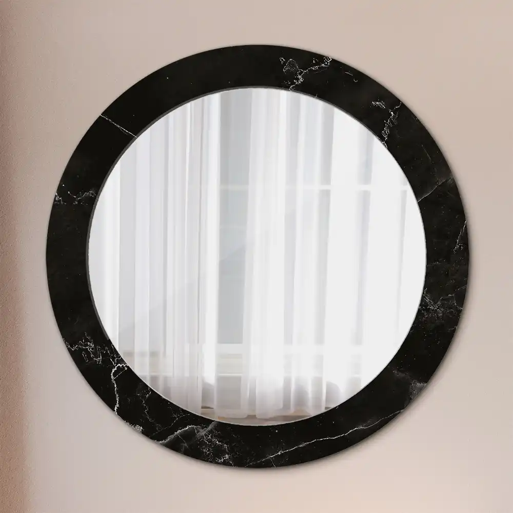 Oglindă rotundă decorativă de perete cu aspect de marmură