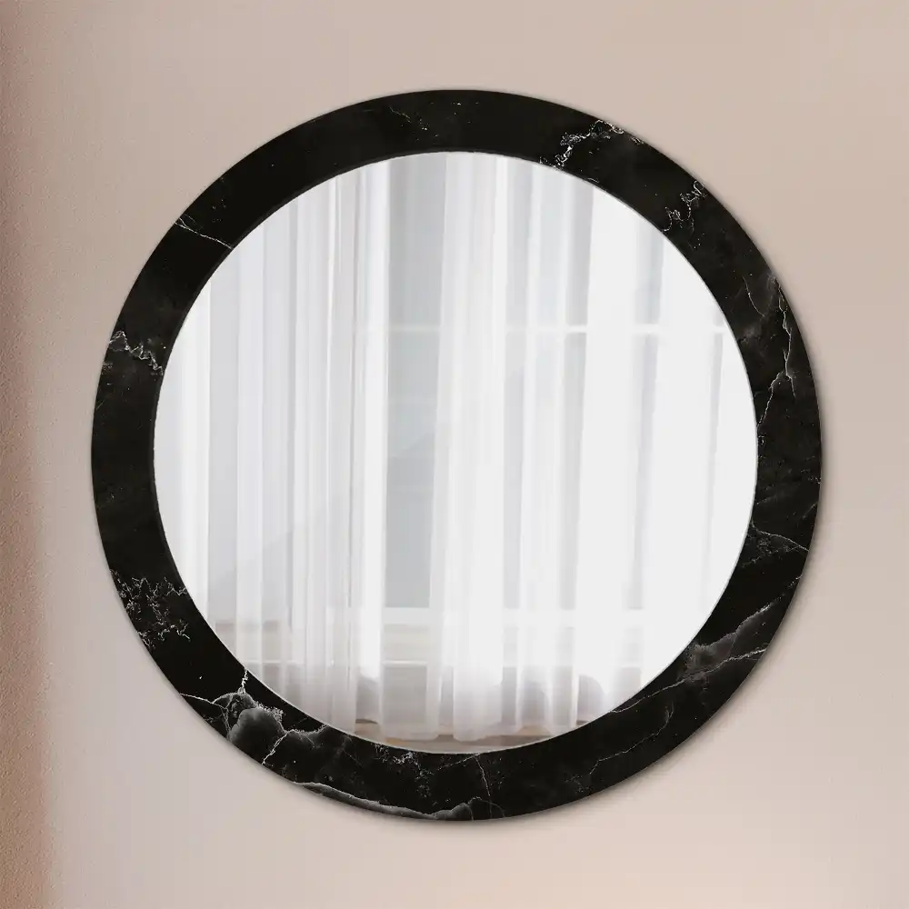 Oglindă rotundă decorativă de perete cu aspect de marmură
