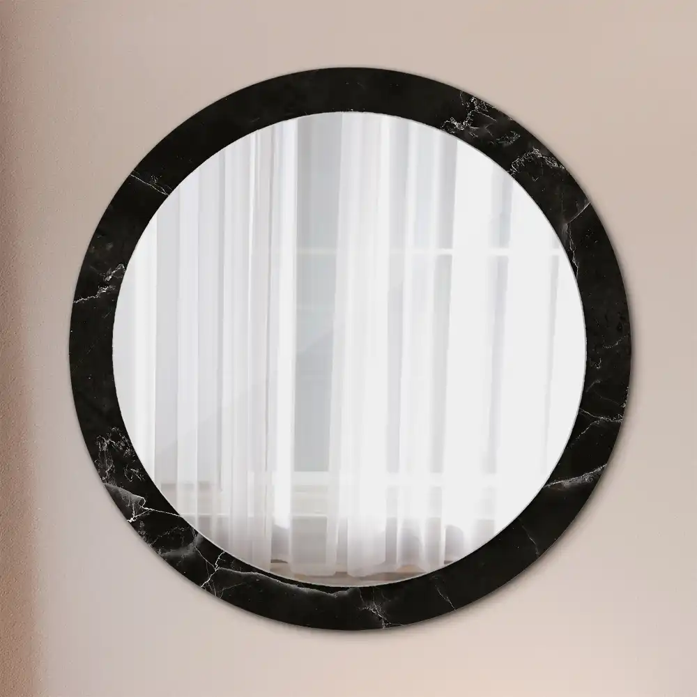 Oglindă rotundă decorativă de perete cu aspect de marmură