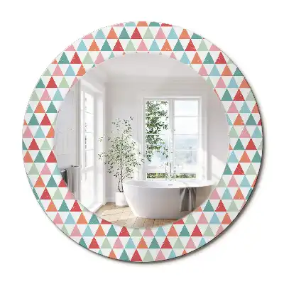 Oglindă rotundă decorativă de perete cu model geometric
