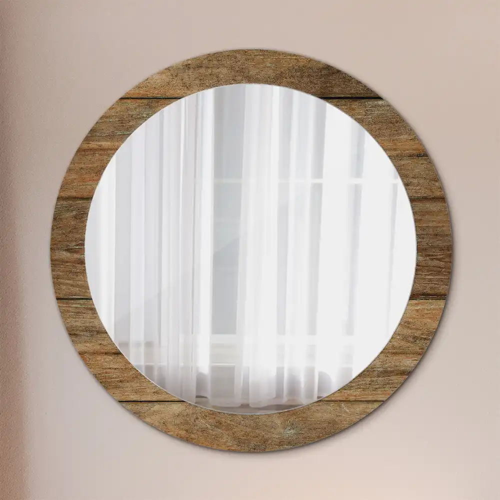 Oglindă rotundă decorativă din lemn vechi