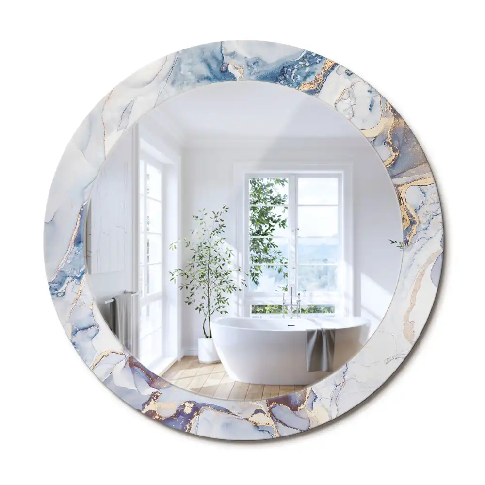 Oglindă rotundă decorativă cu artă abstractă pentru perete