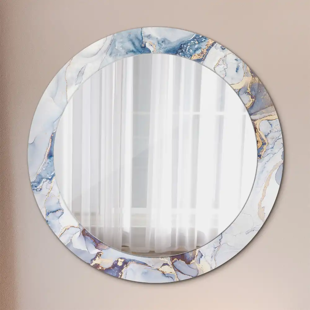 Oglindă rotundă decorativă cu artă abstractă pentru perete