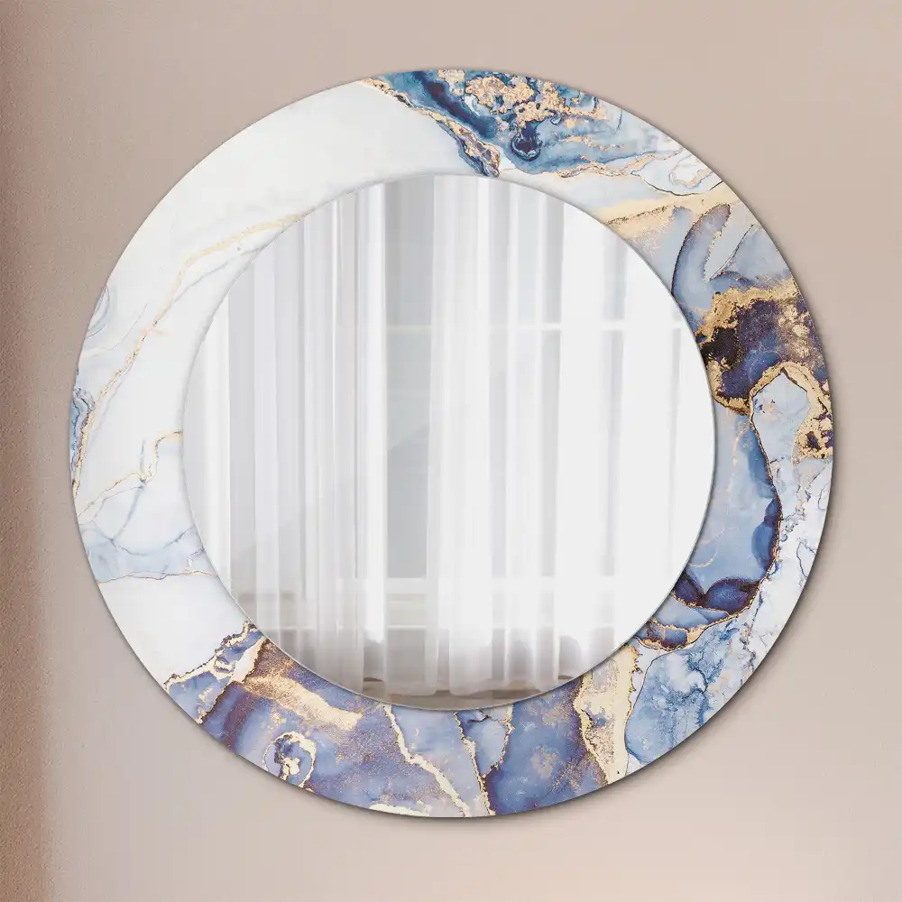 Oglindă rotundă decorativă cu artă abstractă pentru perete