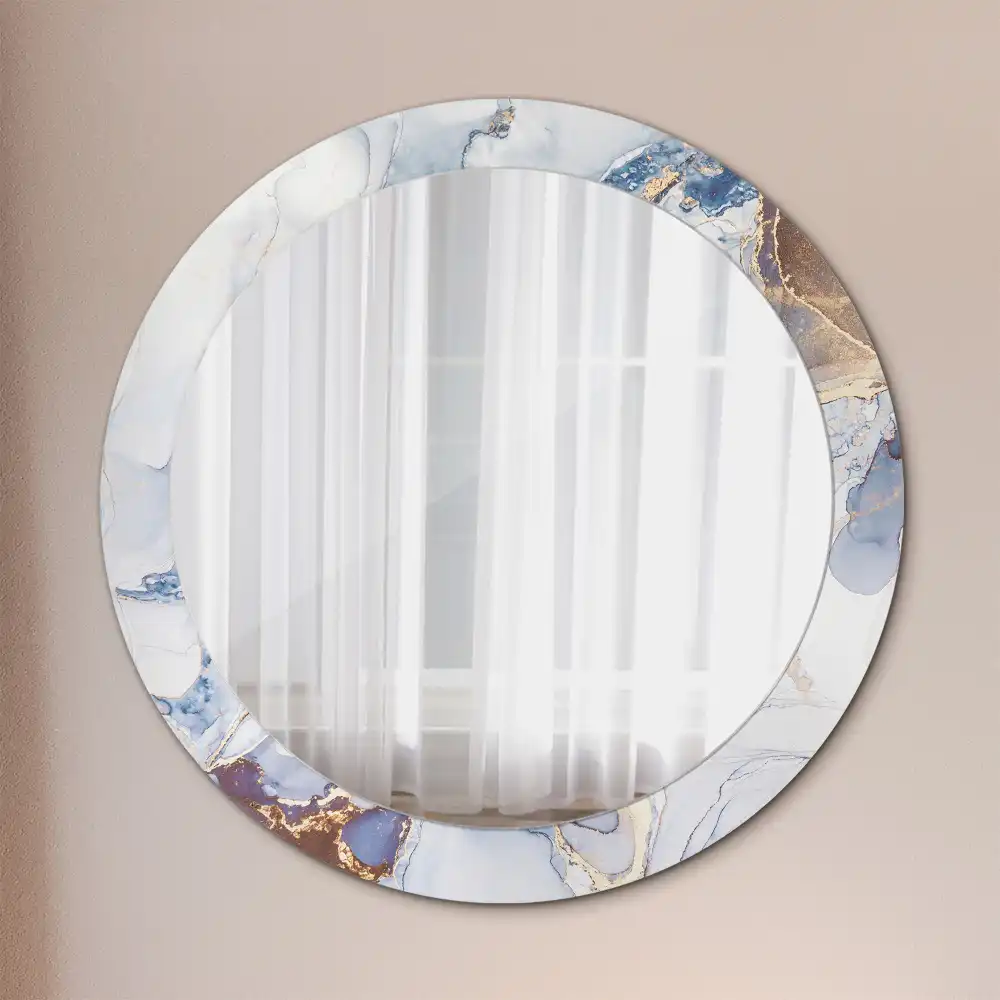 Oglindă rotundă decorativă cu artă abstractă pentru perete