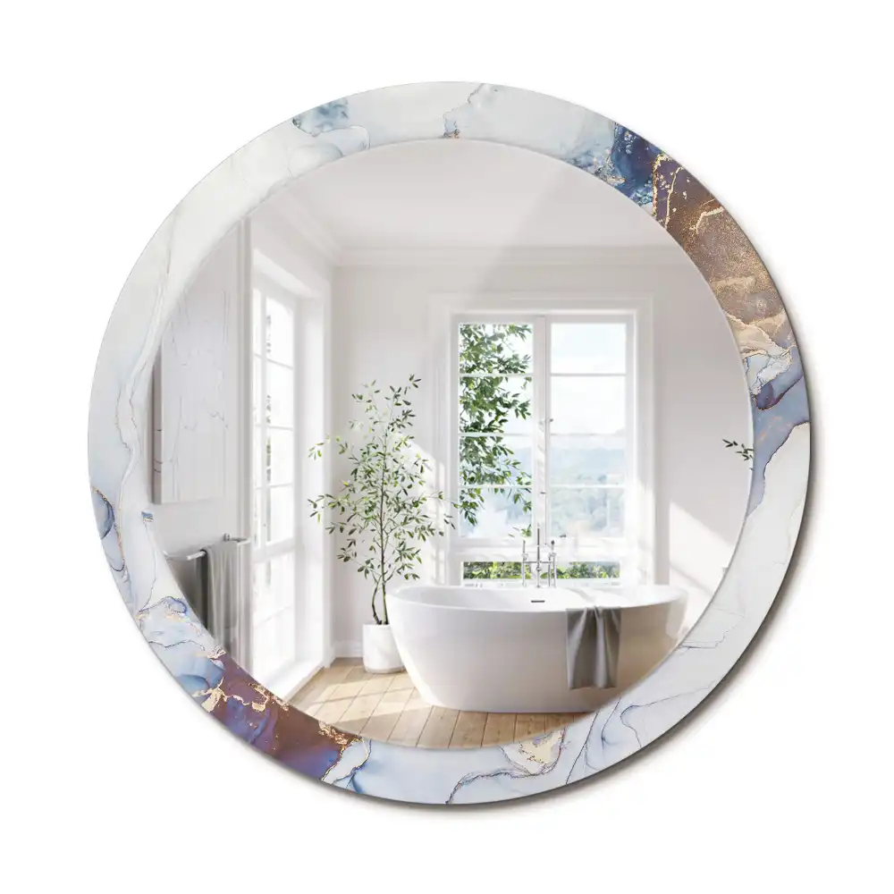 Oglindă rotundă decorativă cu artă abstractă pentru perete