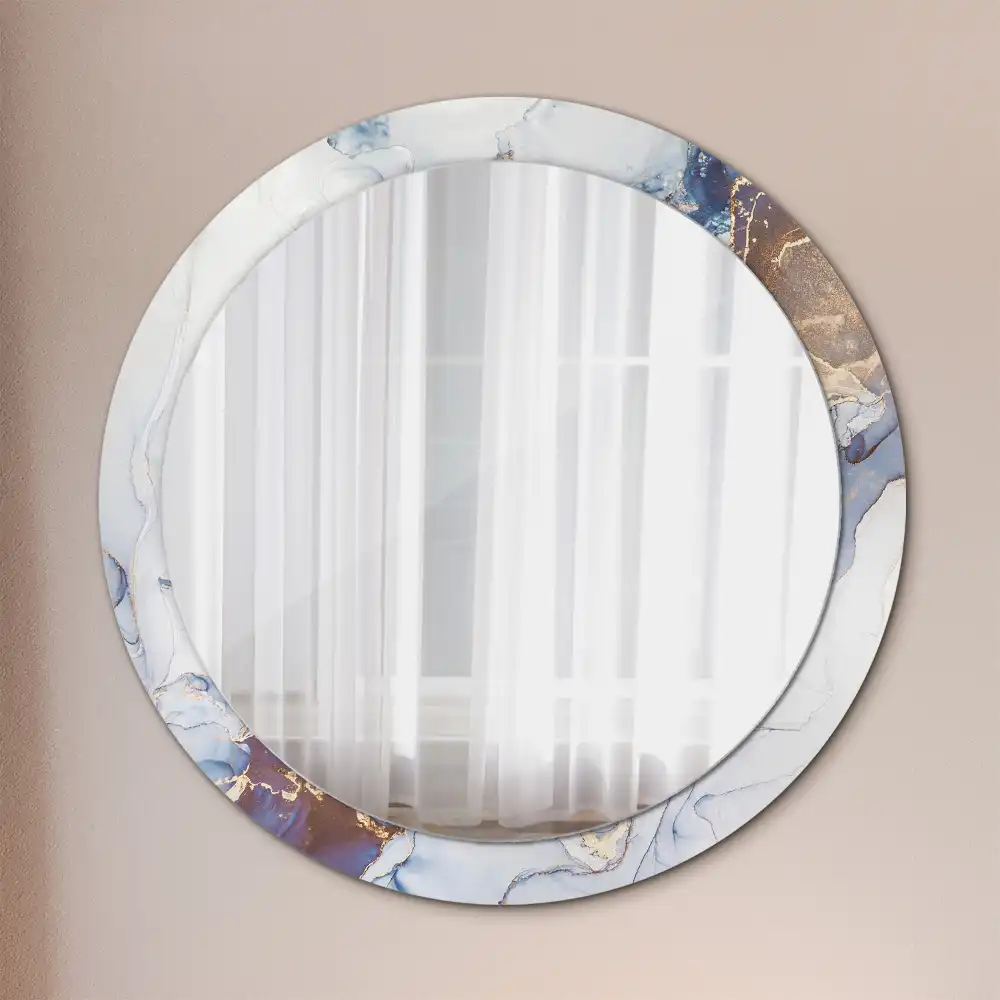 Oglindă rotundă decorativă cu artă abstractă pentru perete