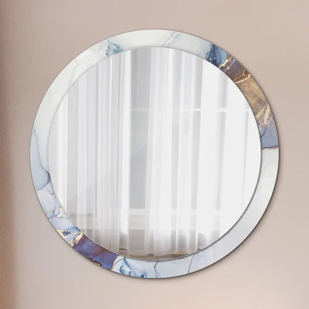 Oglindă rotundă decorativă cu artă abstractă pentru perete