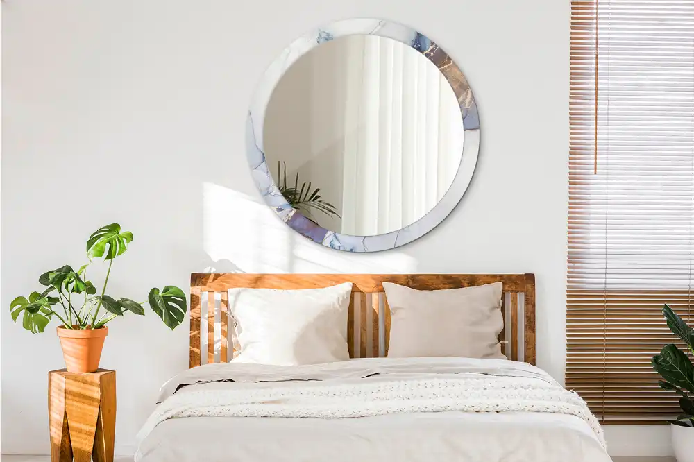 Oglindă rotundă decorativă cu artă abstractă pentru perete