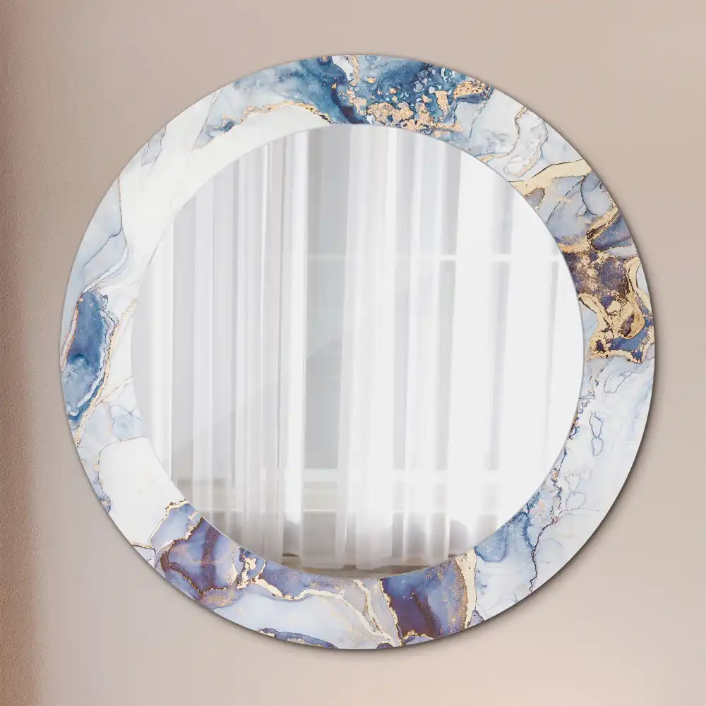 Oglindă rotundă decorativă cu artă abstractă pentru perete