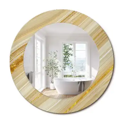 Oglindă rotundă decorativă de perete cu model abstract