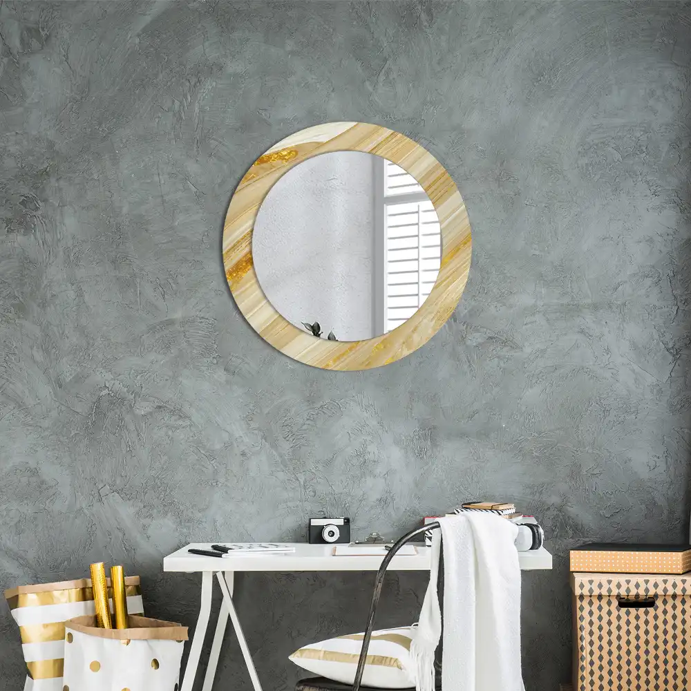 Oglindă rotundă decorativă de perete cu model abstract