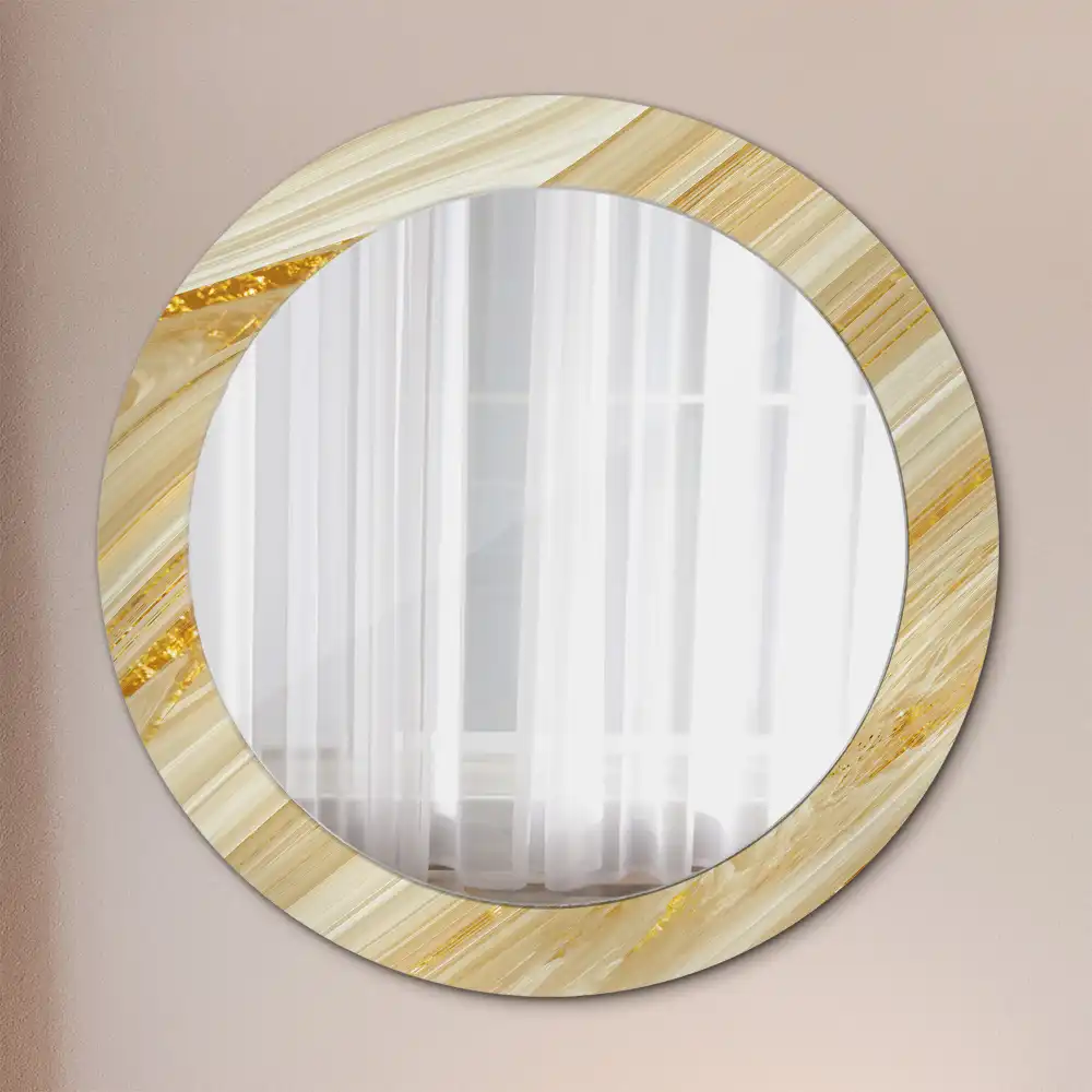 Oglindă rotundă decorativă de perete cu model abstract