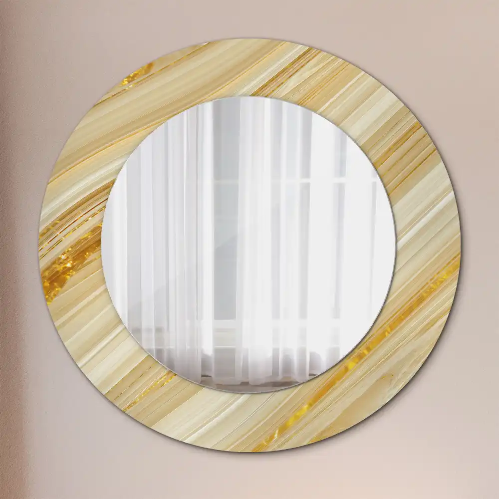 Oglindă rotundă decorativă de perete cu model abstract