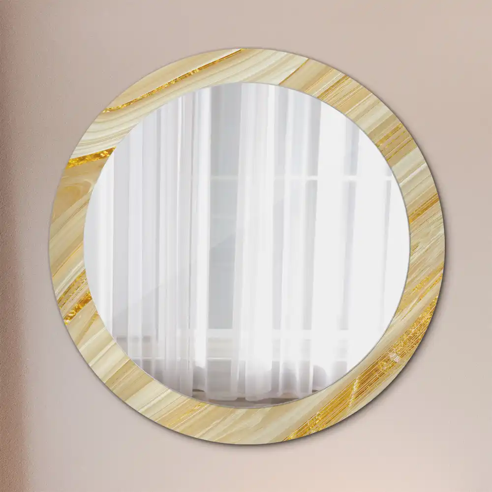 Oglindă rotundă decorativă de perete cu model abstract