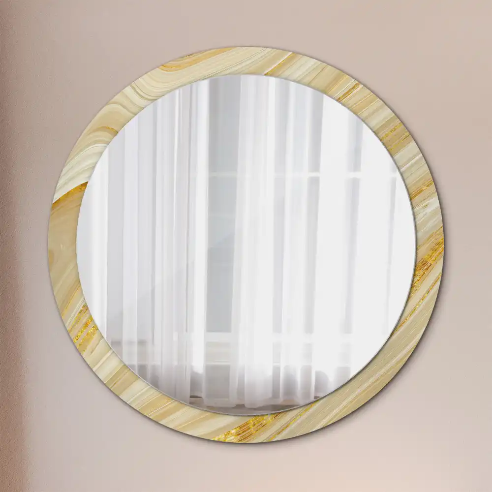 Oglindă rotundă decorativă de perete cu model abstract