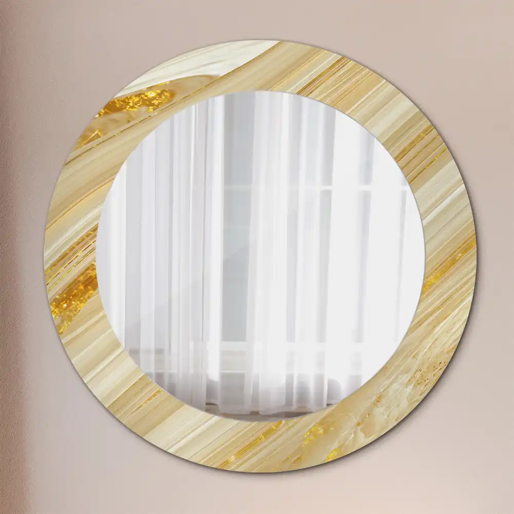 Oglindă rotundă decorativă de perete cu model abstract
