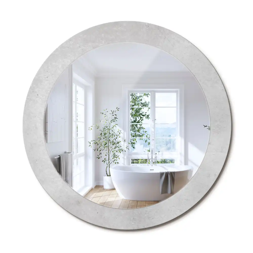 Oglindă rotundă cu imprimeu textură de beton