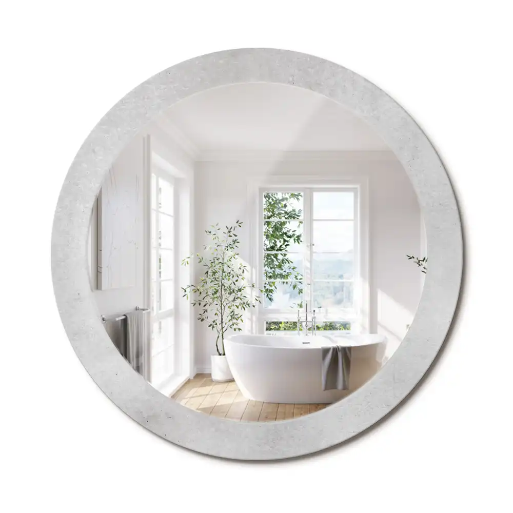 Oglindă rotundă cu imprimeu textură de beton