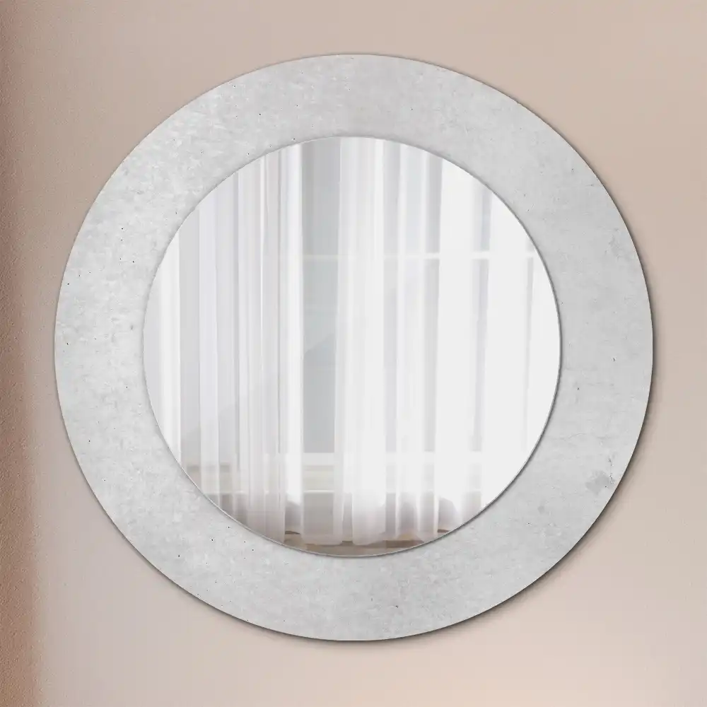 Oglindă rotundă cu imprimeu textură de beton