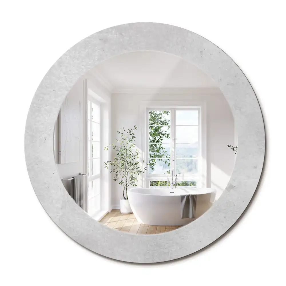 Oglindă rotundă cu imprimeu textură de beton