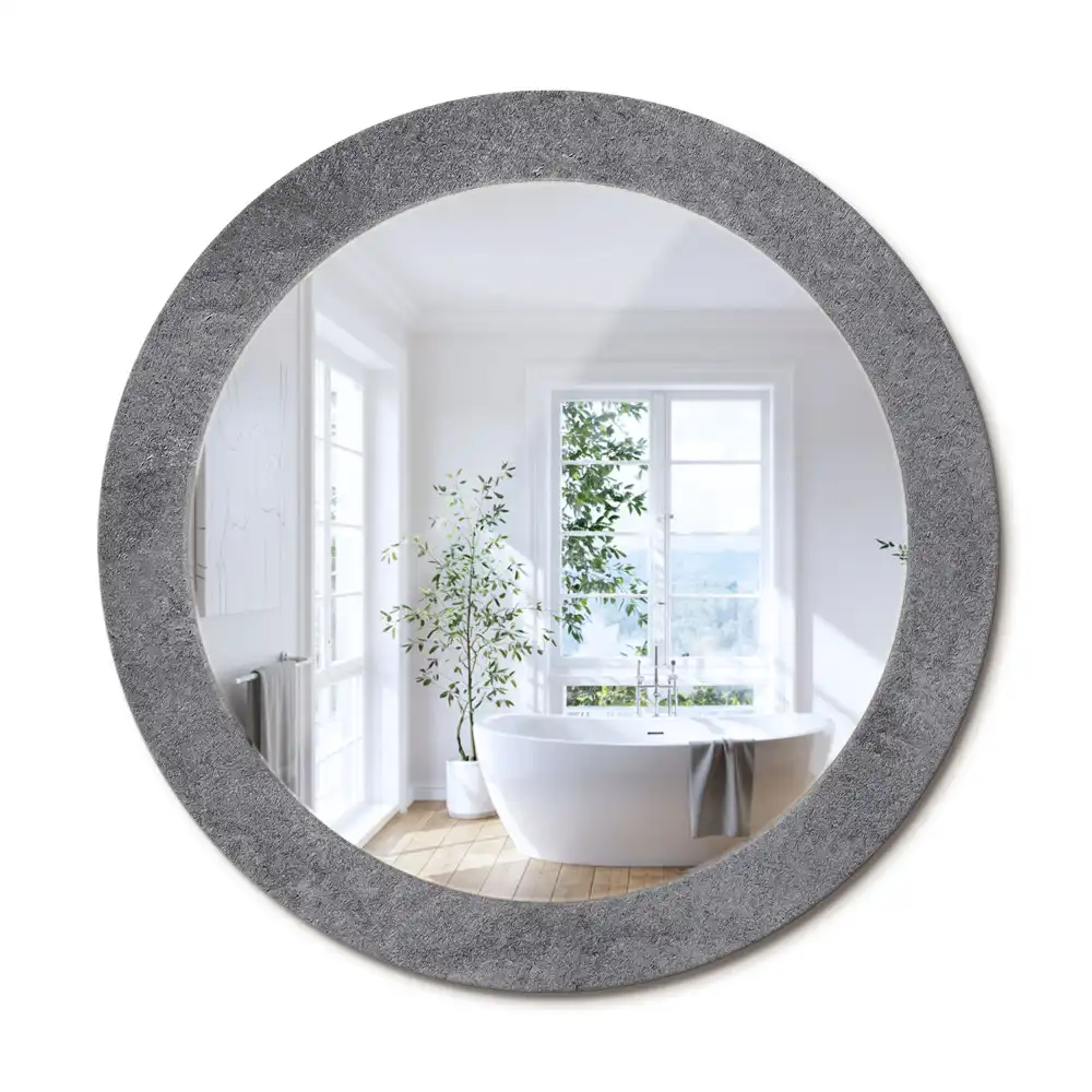 Oglindă rotundă cu imprimeu textură de beton