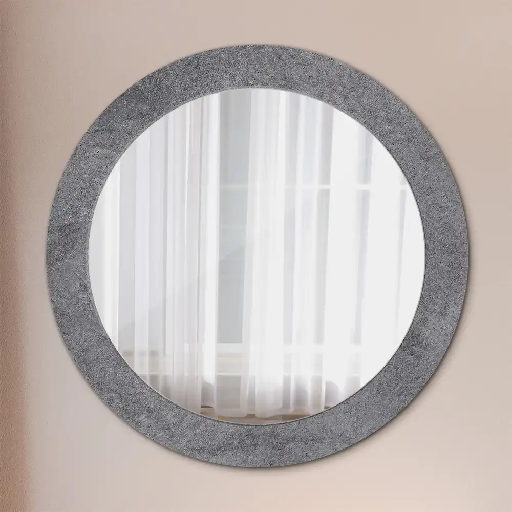 Oglindă rotundă cu imprimeu textură de beton