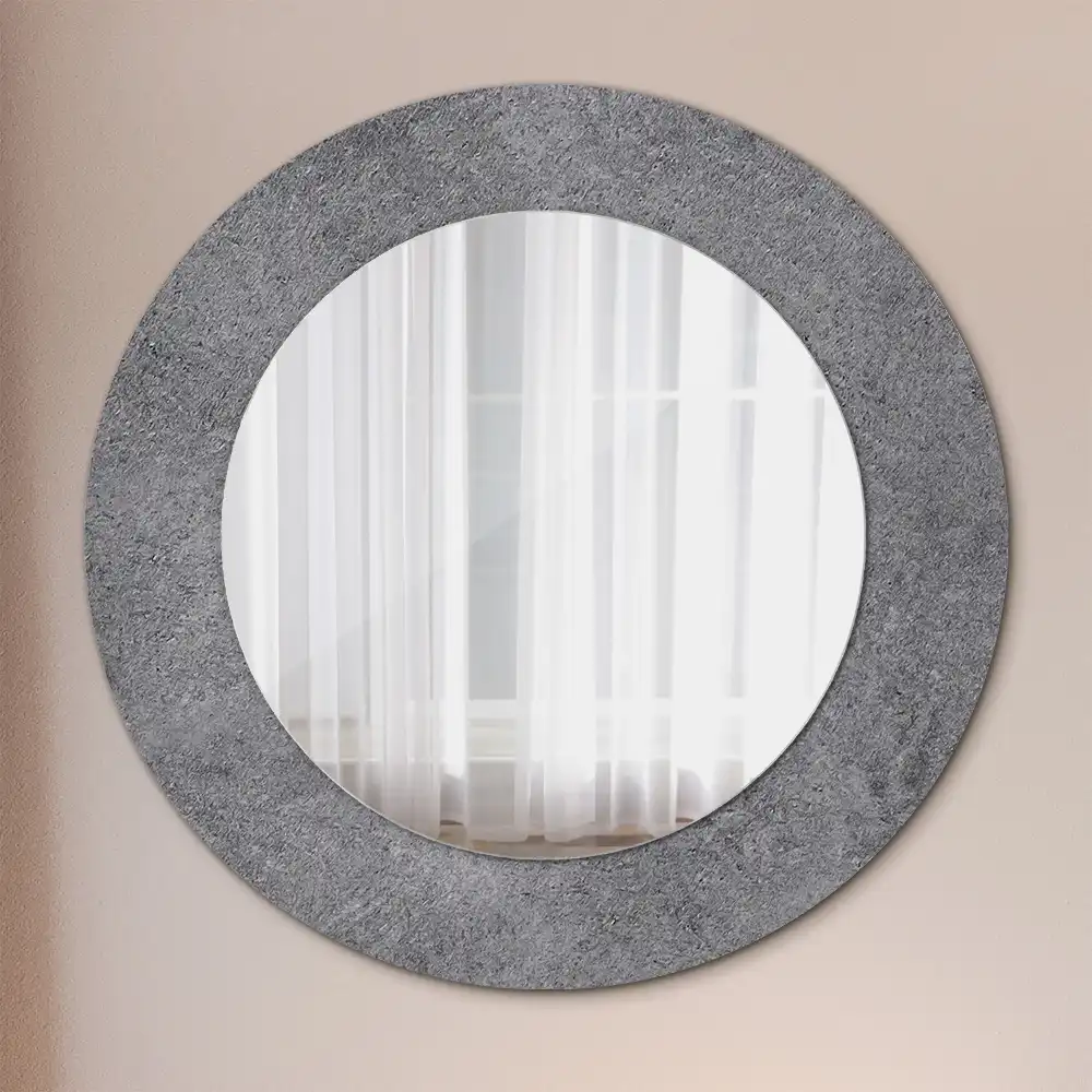 Oglindă rotundă cu imprimeu textură de beton