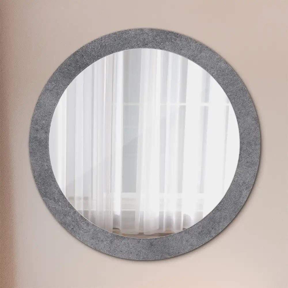 Oglindă rotundă cu imprimeu textură de beton