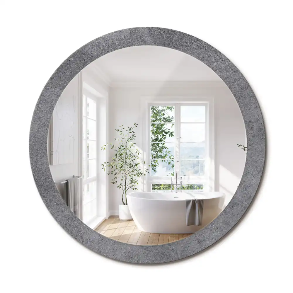 Oglindă rotundă cu imprimeu textură de beton