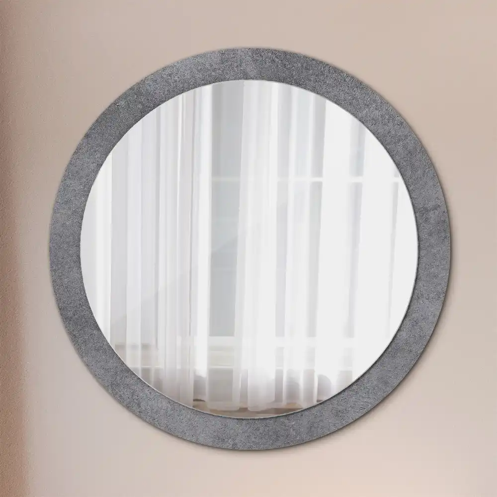 Oglindă rotundă cu imprimeu textură de beton