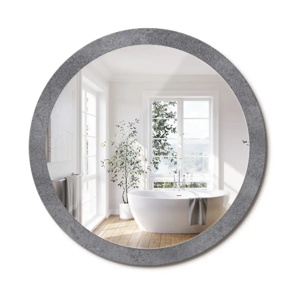 Oglindă rotundă cu imprimeu textură de beton