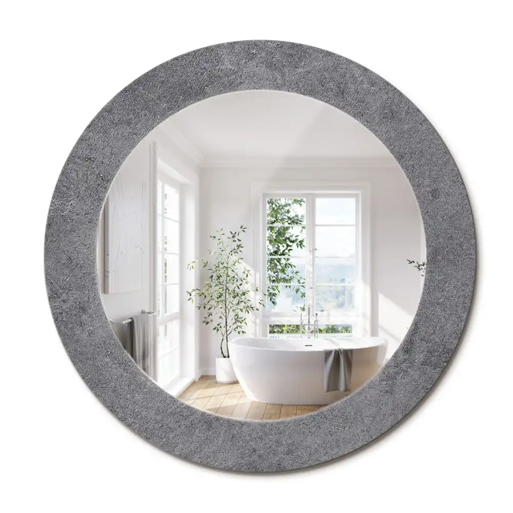 Oglindă rotundă cu imprimeu textură de beton