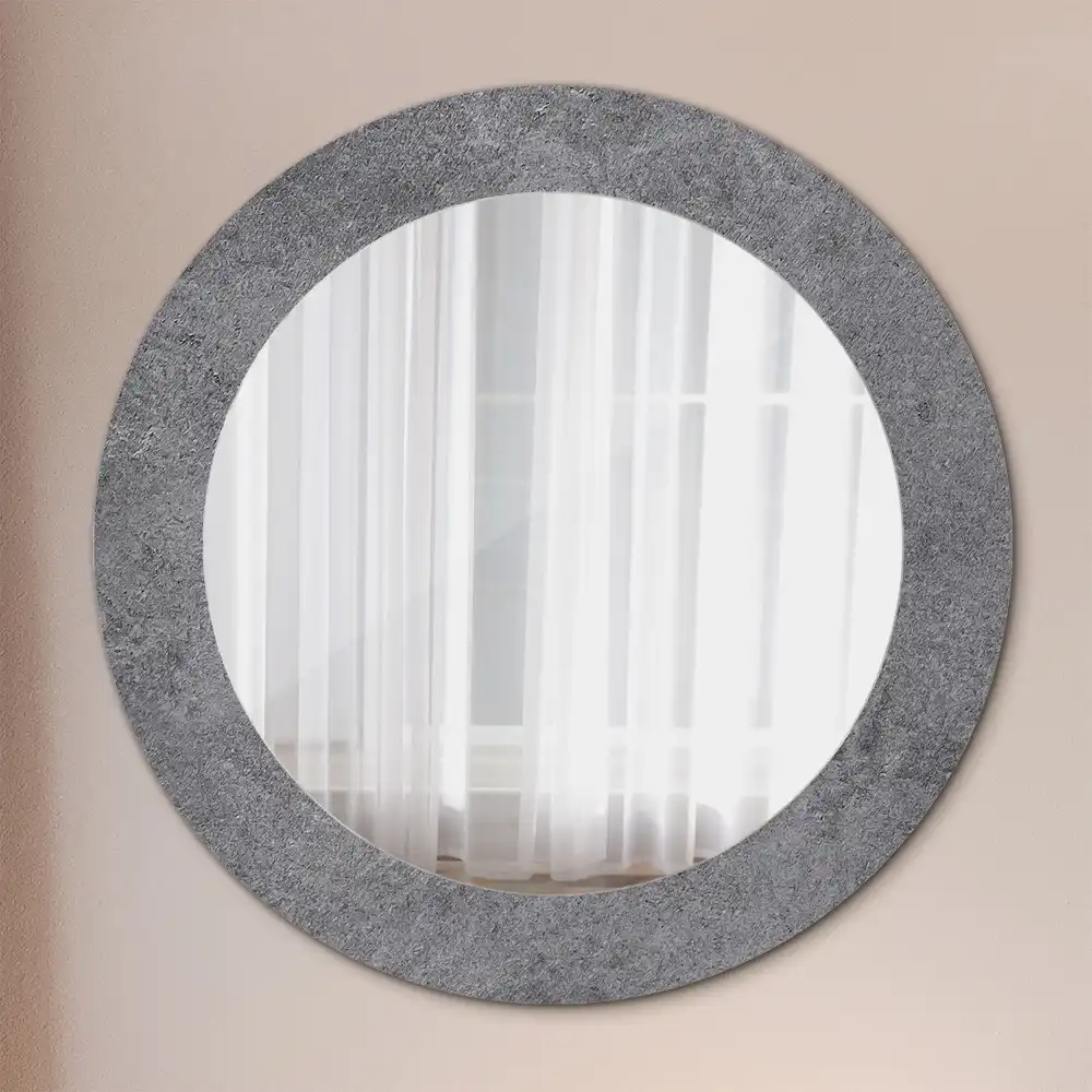 Oglindă rotundă cu imprimeu textură de beton