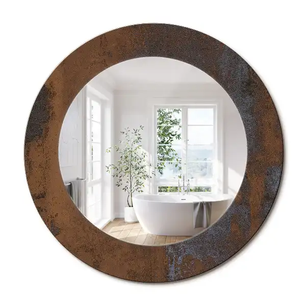 Oglinda rotunda decor perete metalic rustic