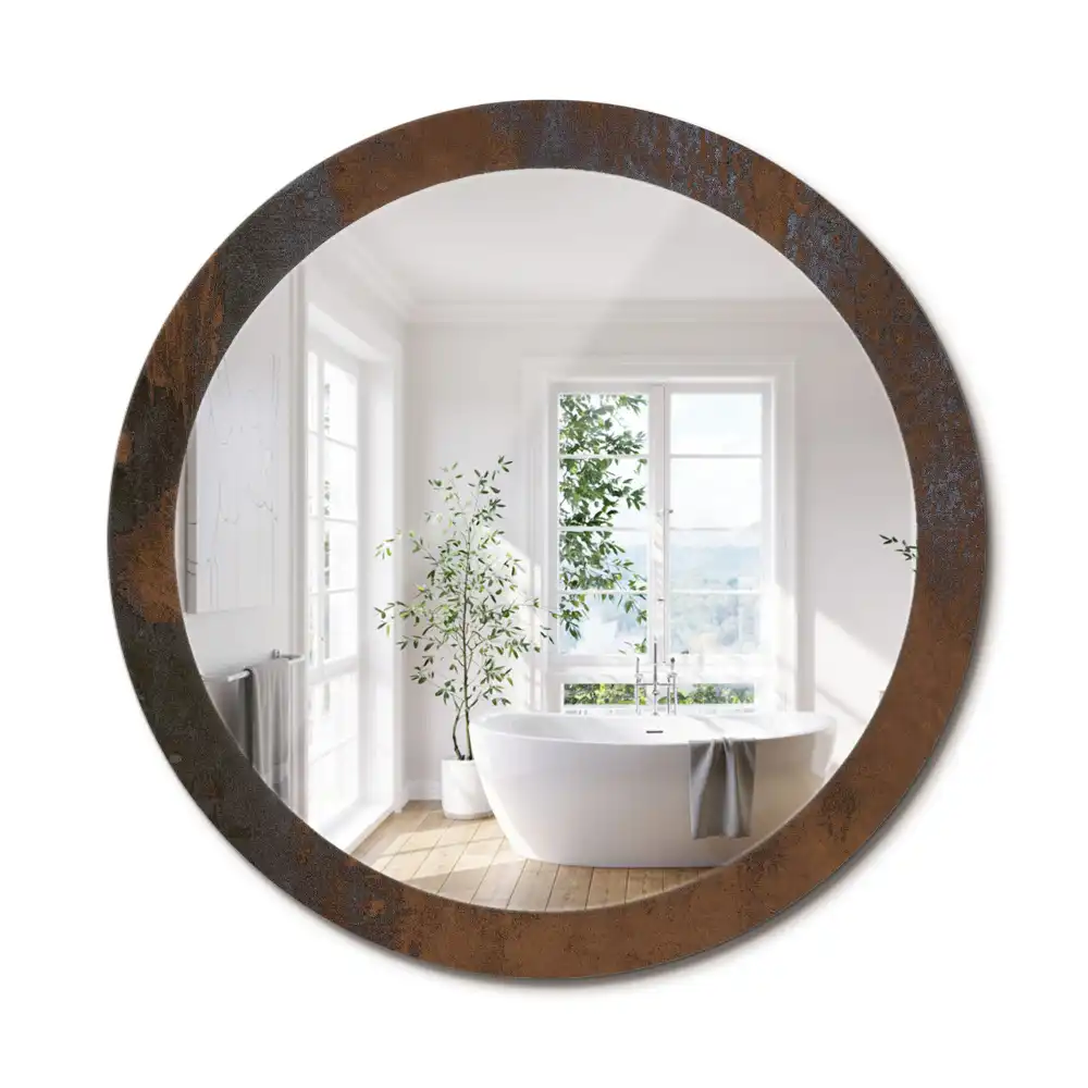 Oglinda rotunda decor perete metalic rustic