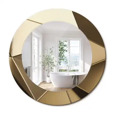 Oglindă rotundă cu imprimeu abstract modern