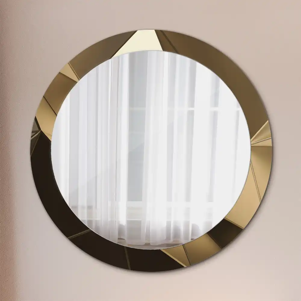 Oglinda rotunda imprimata abstracție modernă