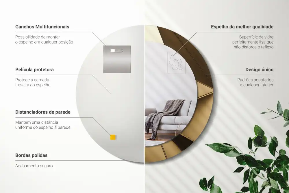 Oglinda rotunda imprimata abstracție modernă